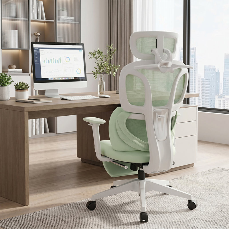 Chaise de bureau ergonomique verte Cablady, Vert