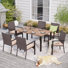 6 - Person Patio Dining Set with Extendable Rectangular Table , Cushions Included