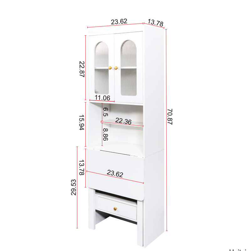 Bureau blanc multifonctionnel avec design dépliable - Tablette et tiroir pour les besoins de bureau à domicile Gestion de l'espace