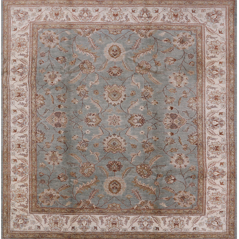 Tapis oriental bleu / brun Mogens, Carré 3 pi