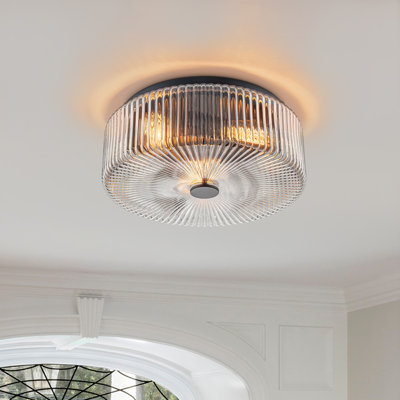 3-light Glass Flush Mount