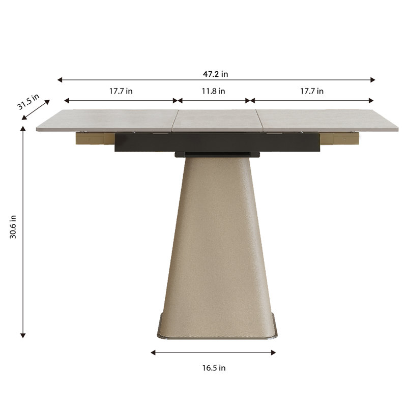 Retractable Rock Slab Folding Dining Table