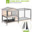  Outdoor Rabbit Hutch with Casters Rabbit Cage with 3 Pull Out Tray, Waterproof Roof-111749535