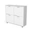 Armoire de rangement blanche à chaussures inclinable avec plusieurs compartiments et design moderne