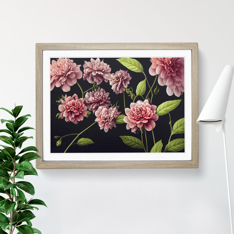 Majestic Flowers 1 Piece Single Picture Frame Wall Art, 34cm H x 46cm W x 2cm D, Oak