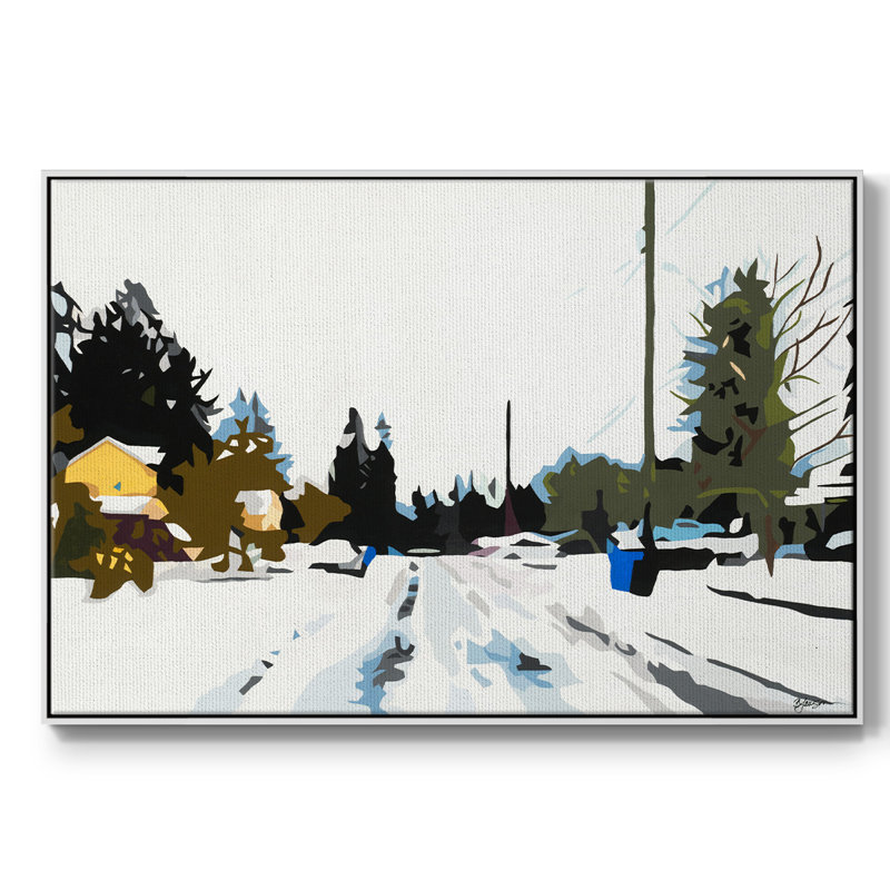 Hiver, reproduction sur toile encadrée, H 25 po x l 17 po x P 2 po, Blanc