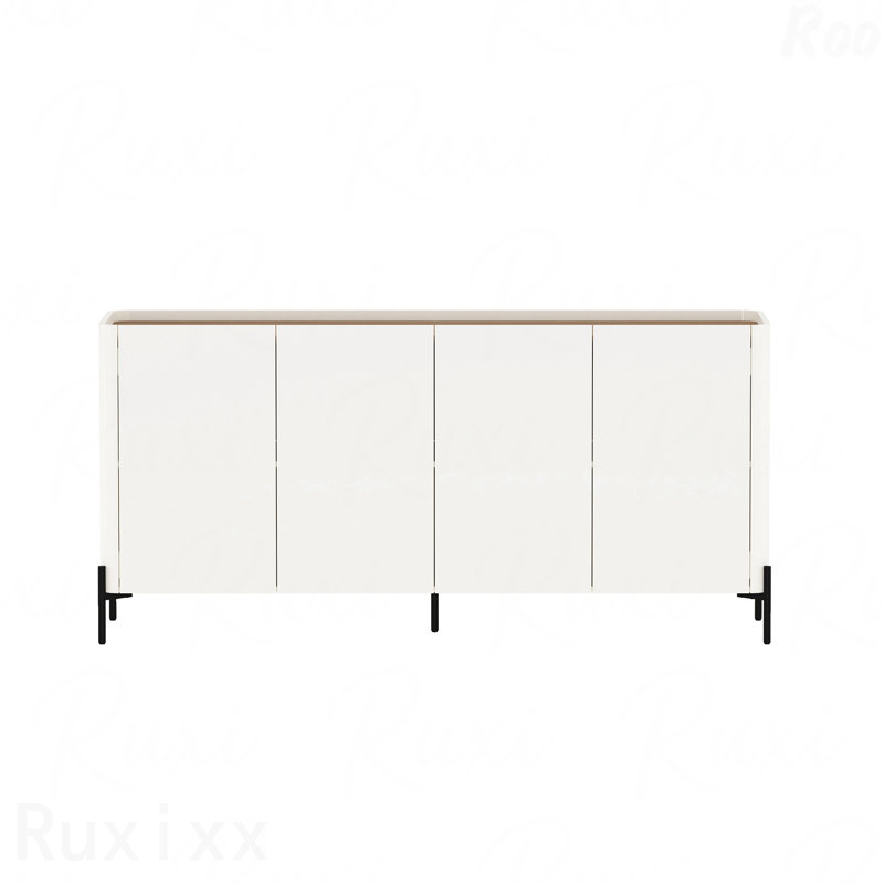 Buffet en érable et blanc cassé, Blanc / Brun