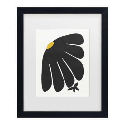 Bolog Amini54 Black Daisy Matted Framed Art
