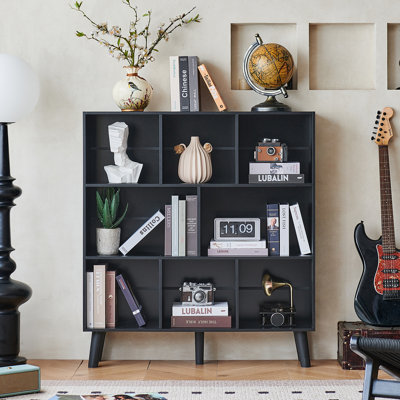 8 Cube Book Shelf,3 Tier Bookshelf With Legs, Modern Open Storage Organizer,Boho Bookcase,Display Cabinet Shelf Free Standing Bookshelves For Bedroom,Living Room,Office