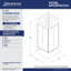Cabine de douche à cadre coulissante 36 po x l 36 po x H 3/4 po DreamLine Cornerview