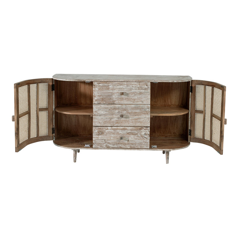 Tv Console With Cane Doors