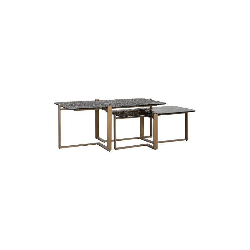 Coffee Table Glass Top Nesting Coffee Table