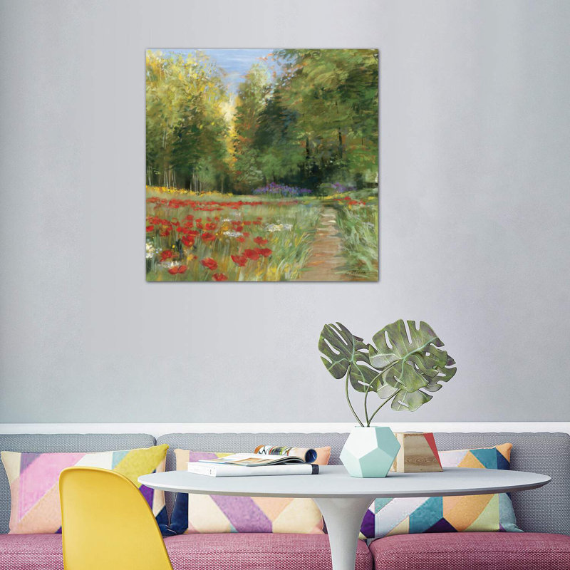 Champ de fleurs par Carol Rowan - reproduction d'art, Toile tendue, H 12 po x l 12 po x P 0,75 po