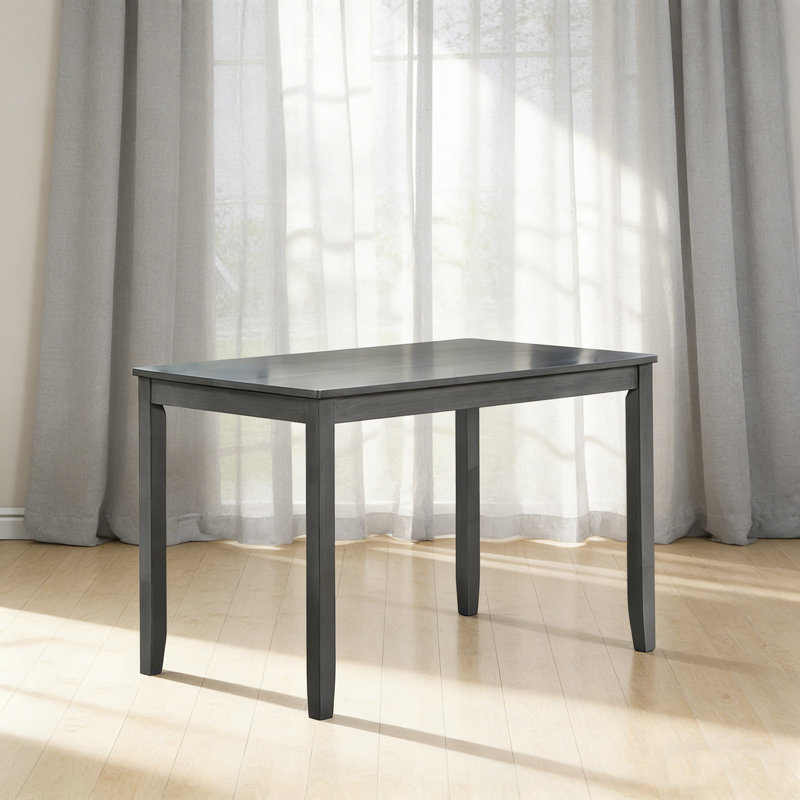 Rectangular Wooden Dining Table With Sturdy Legs, Gray