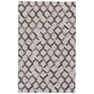 Tapis géométrique en acier tissé à la main Grossi