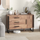 Millwood Pines Vintage Accent Cabinet Sideboard Cabinet With 3 Drawers, 1 Door, 1 Adjustable Shelf Rustic Brown