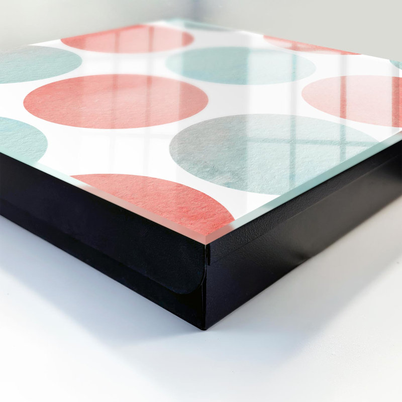 Key cabinet for home, Opens to the right, 30x30x5, White, Pastel circles on a white background, 