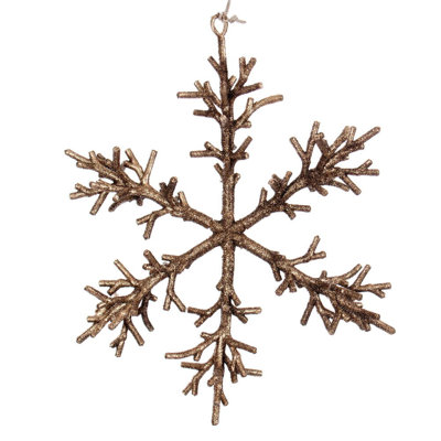 Ornement en forme de flocon de neige Twig. Comprend 3 pièces par sac.