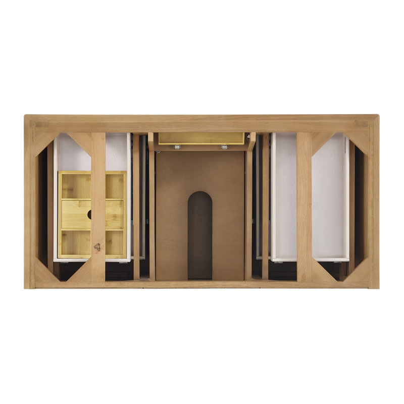 Lorelai 48'' W Single Vanity, Eternal Jasmine Pearl, Light Natural Oak
