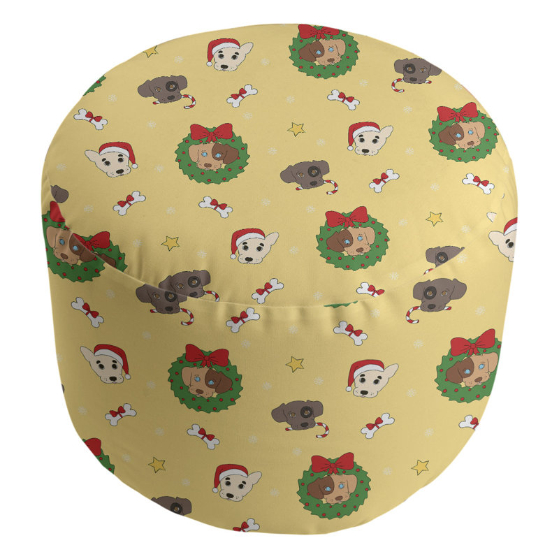 repose-pieds chiens de noël fête hol, Jaune / Brun