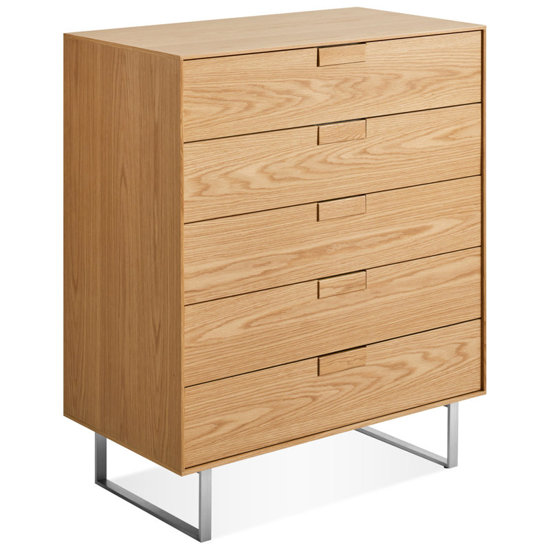 Series 11 5 - Drawer Dresser, Stainless Steel/White Oak