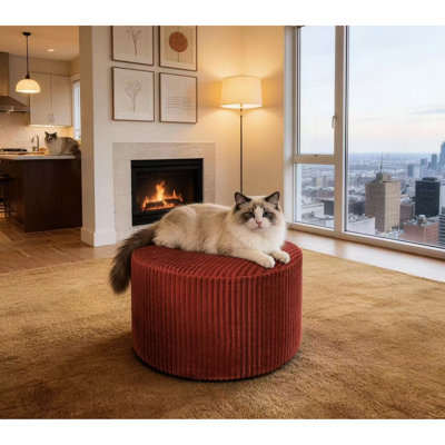 Velours côtelé en velours côtelé rouge entièrement comprimé, sans assemblage, peut servir de siège supplémentaire ou d'extension, compact pour les petites pièces
