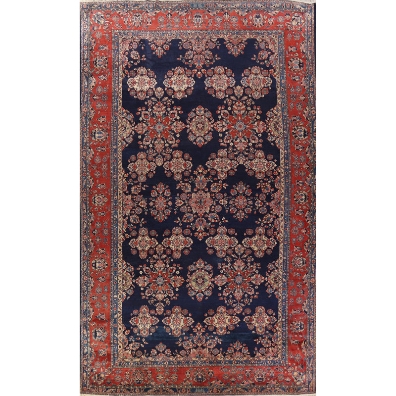 Tapis traditionnel antique à teinture végétale 11 x 19