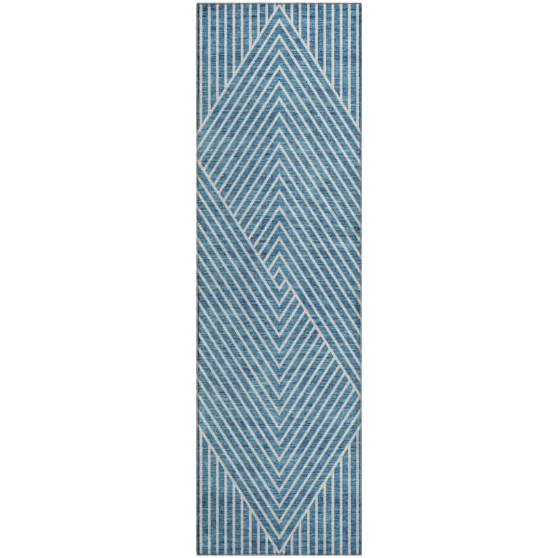 Premium Machine Washable Prisco Teal Rug, Runner 2'3" x 7'6"