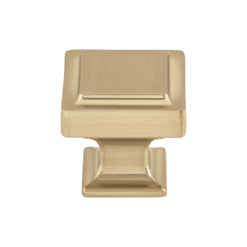 Ascendra Square Knob, 1 1/4" Length, Honey Bronze