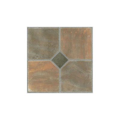 Carreau de vinyle 12 po x 12 po x 1,2 mm Rustic Medallion