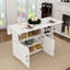 Table pliante de 47 pouces avec tablettes et roulettes de rangement, bureau de salle à manger pliable multifonctionnel pour les petits espaces, cuisine, dortoir, bureau