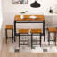Ensemble de salle à manger à 4 pieds pour 4 personnes Juriy, ensembles de table de salle à manger 5 pièces pour 4 personnes, ensembles de cuisine et de salle à manger pour petits espaces, cuisine, maison-2026493281