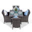 Karas 4 - Person Patio Dining Set Umbrella Hole Included Square Table with Cushions Included