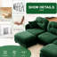 Canapé modulaire de 4 L avec chenille douce, conception, courbe ergonomique et repose-pieds modulaire en chenille, plis-374412964-374412967-374412963
