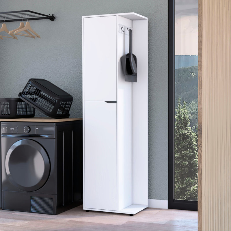 White Cabinet For Efficient Home Storage With 2 Doors And Ample Interior Room