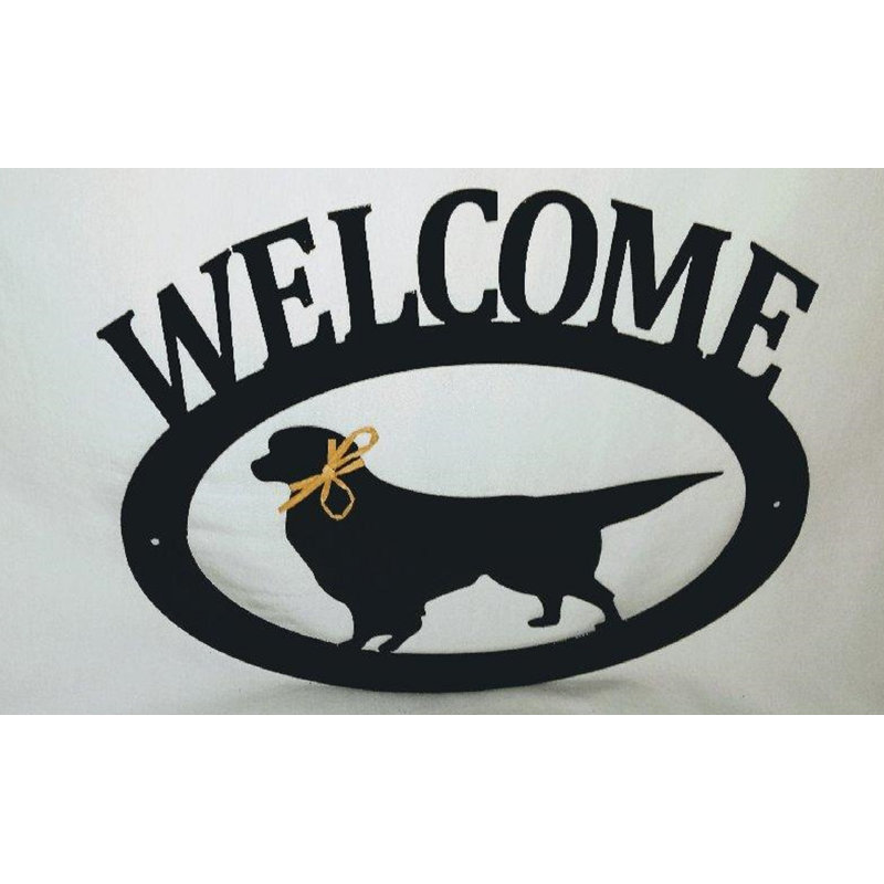 Panneau de bienvenue en métal Golden Retriever