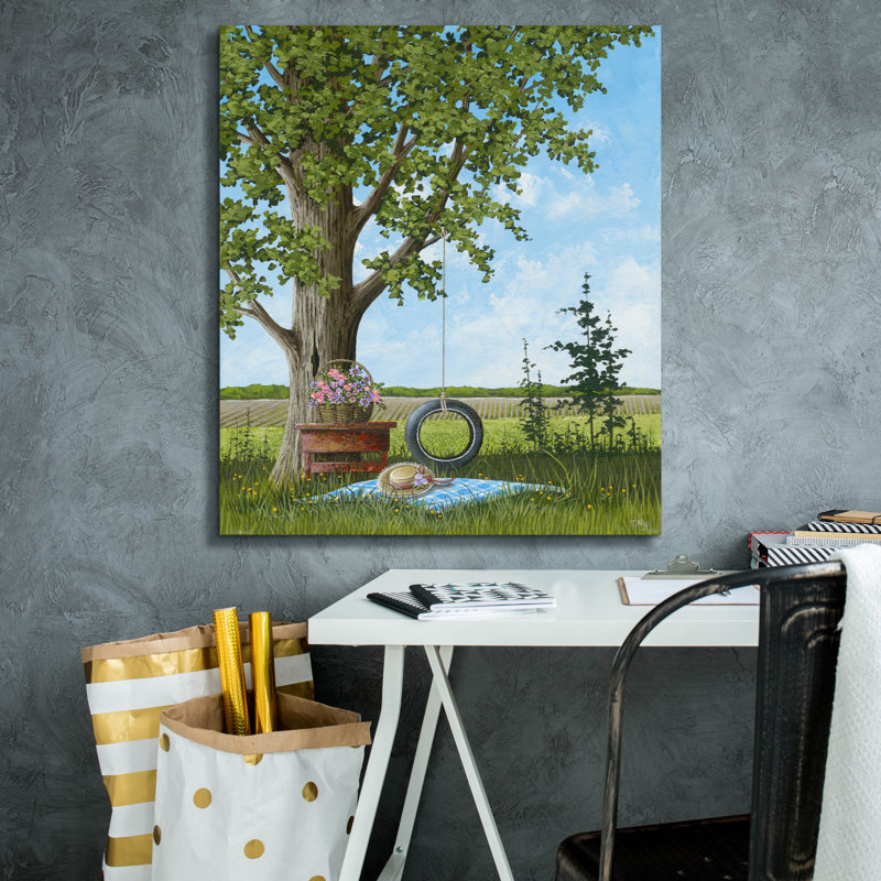 Toile épique «Picnic Under The Tree» par Tanya Nyp, graffiti épique, 26 po x 30 po, H 30 po x l 26 po