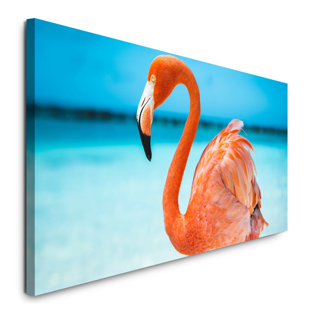 Leinwandbild Flamingo im Meer