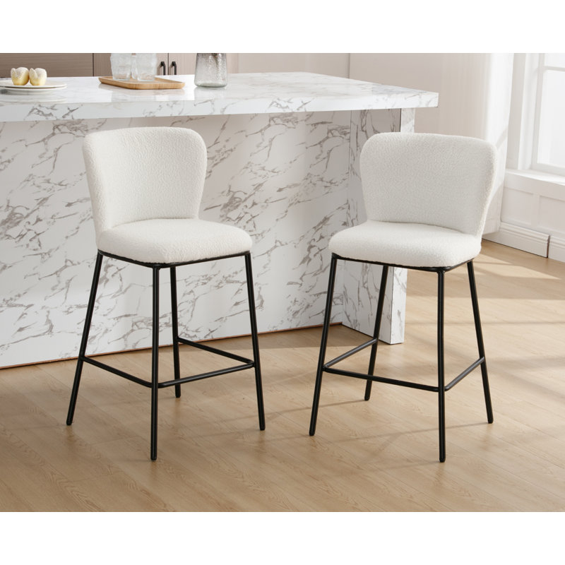 Arnold Upholstered Counter Stool, White