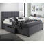 Lit plateforme en lin avec capitonnage à boutons profonds, contemporain, blanc, double-1256254074-1295880477