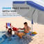 Parasol de plage de 84 po avec table intégrée avec ancre de sable et inclinaison-209374323