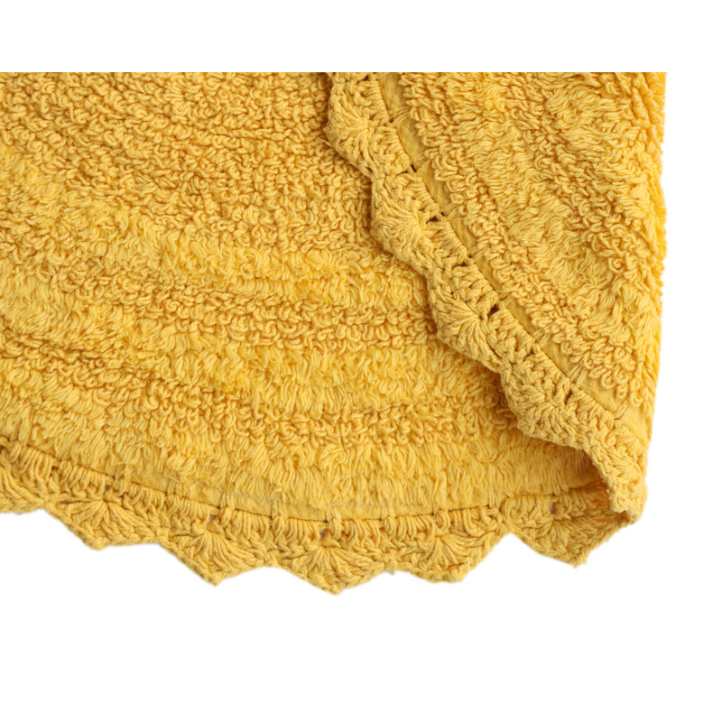 100% Cotton Non-Slip Bath Rug, Yellow