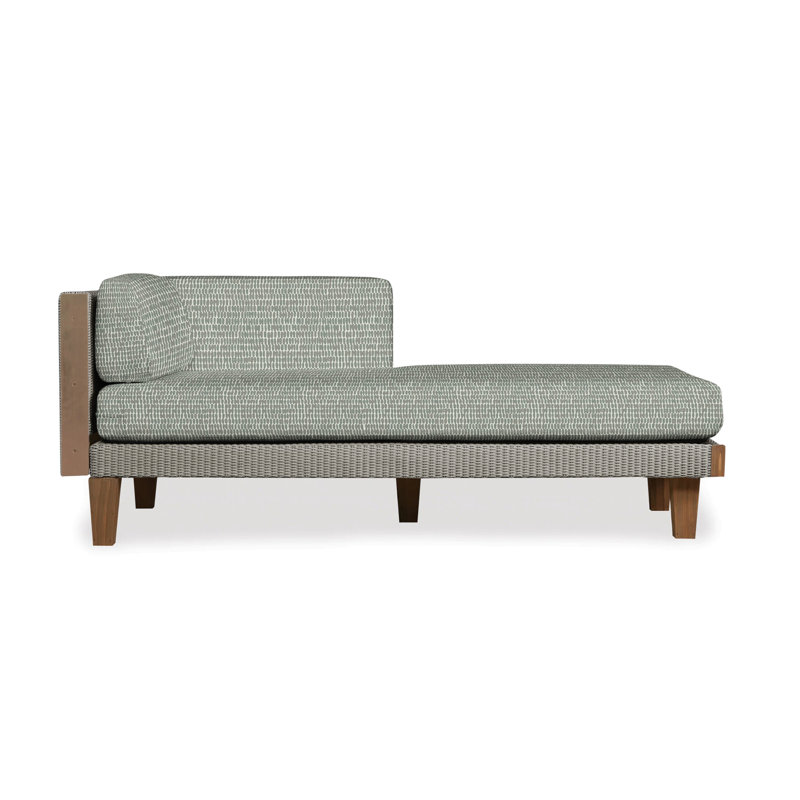 Catalina Outdoor Teak Chaise Lounge, Demo Skyway, Pewter