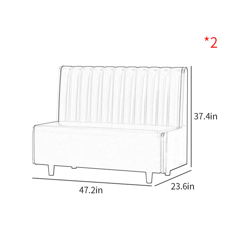 Banc rembourré en similicuir clair Luxury Luxury, Noir