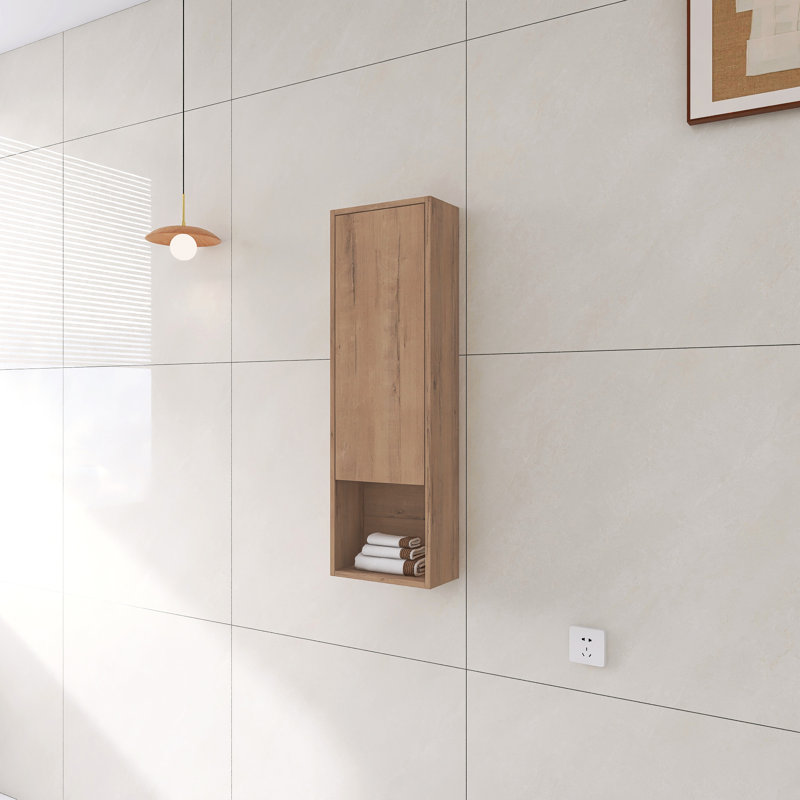 Armoire de salle de bain murale Vowar de 12 po avec porte à fermeture en douceur, tablette réglable et installation facile