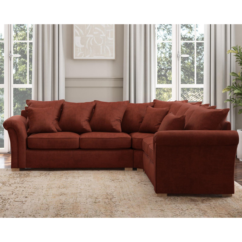 Castleacre Corner with two seats both sides, Scatter Back, Marmalade Polyester
