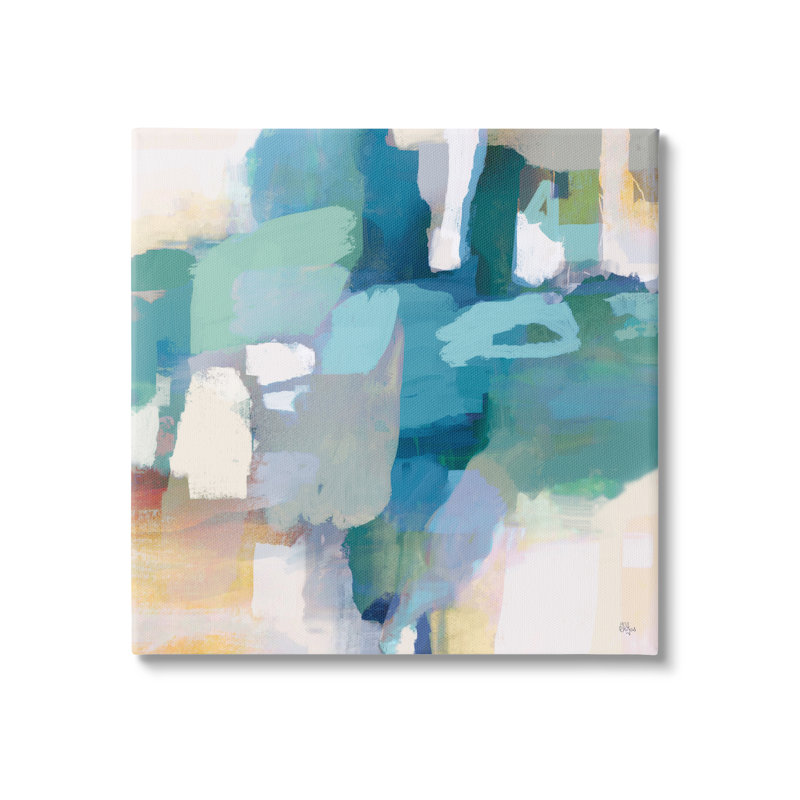 «Layered Blue Paint Strokes Dense Abstract» par Lisa Ridgers - peinture sur toile tendue, H 17 po x l 17 po x P 1,5 po