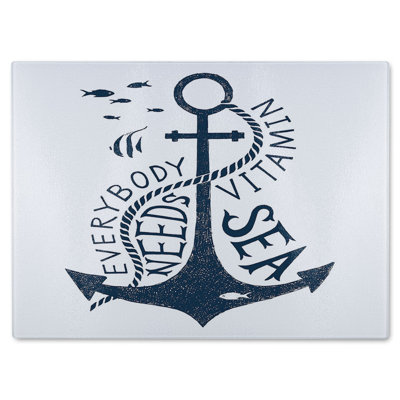 Everybody Needs Vitamin Sea Glass Chopping Board