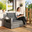 124cm Wide Straight Steel Loveseat