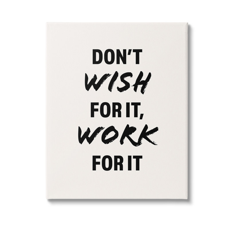 «Work For It Motivational», art mural sur toile par Victoria Barnes, H 40 po x l 30 po